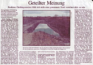 Rohrborn, Zeitungsartikel Tongrube Eisele