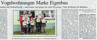 Rohrborn, Zeitungsartikel Nistkastenbasteln