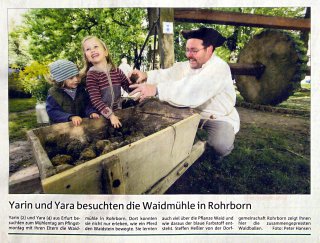 Zeitungsartikel Rohrborn Mühlentag 2013 Waidmühle