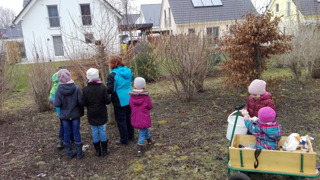 Nistkastenpflege der Gartenkinder