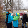 Nistkastenpflege der Gartenkinder