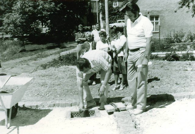 Bau der Gaststätte "Zur Waidmühle"