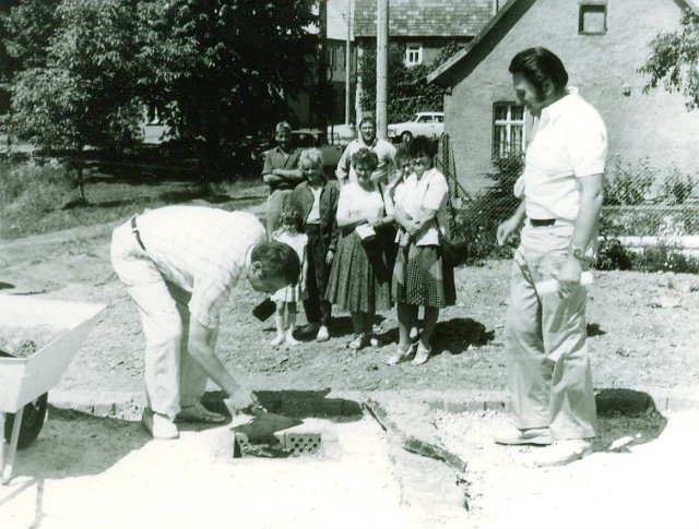 Bau der Gaststätte "Zur Waidmühle"