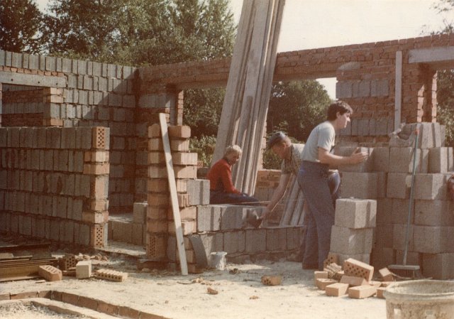 Bau der Gaststätte "Zur Waidmühle"