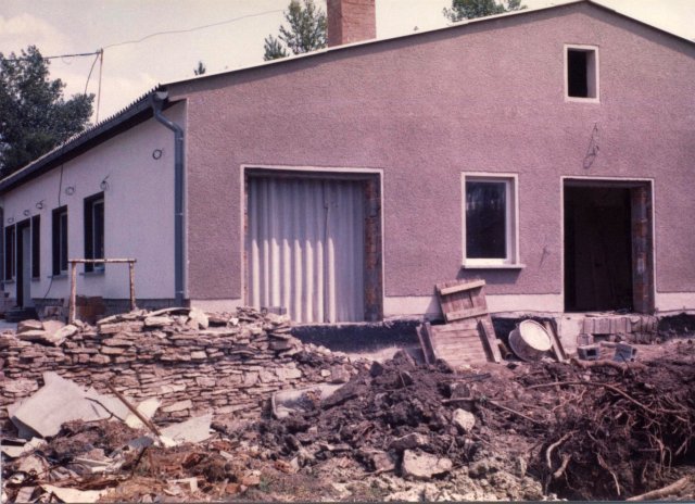 Bau der Gaststätte "Zur Waidmühle"