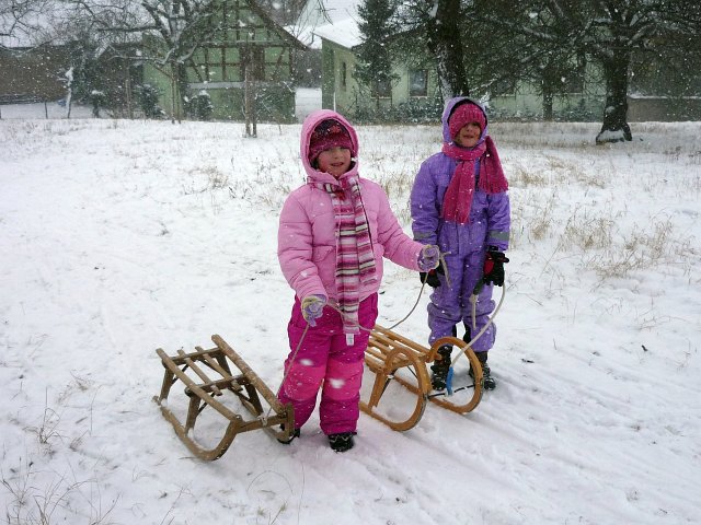 Schlittenfahren Anfang 2013