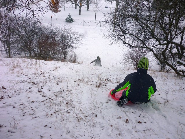 Schlittenfahren Anfang 2013